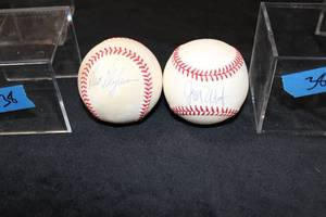 lot 38 image: Bert Blyleven, Jeff Reboulet Signed American League Baseballs