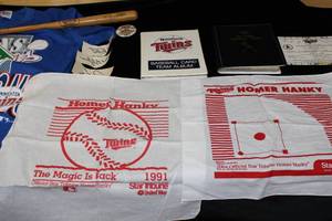 lot 41 image: Minnesota Twins Collection. Cards, Autographs Bat Shirt Button Winfield Hrbek Autos
