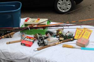 lot 58 image: Huge Fishing Tacklebox Collection  Rods, Reels, Lures, Vintage Hooks & More