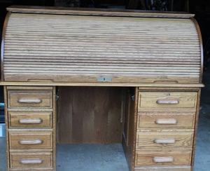 lot 105 image: Mid-Century Modern Roll-Top Desk  4 High x 55 Wide