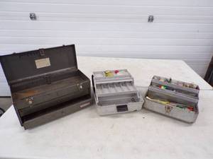 lot 92 image: Tool Box and 2 Tackle boxes with Tackle