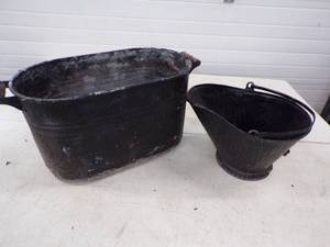 lot 93 image: Vintage Boiler and Ash Pail