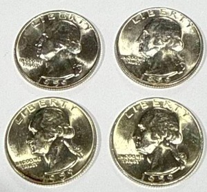 Lot of 4 Silver (90%) Washington Quarters (high grade)