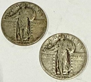 lot 33 image: Lot of 2 Standing Liberty Quarters