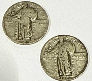 lot 35 image: Lot of 2 Standing Liberty Quarters