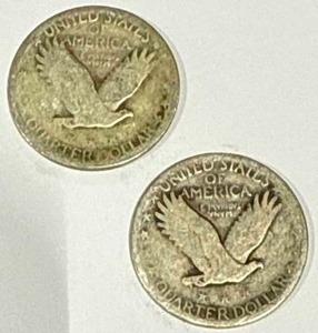 lot 36 image: Lot of 2 Standing Liberty Quarters