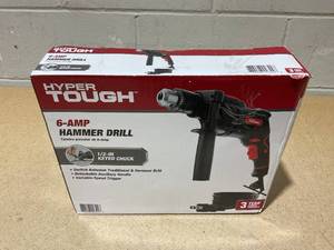 lot 240 image: Hyper Tough 6-Amp 12-inch Corded Hammer Drill TD6HD