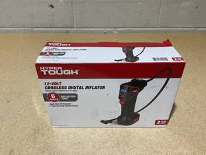 lot 242 image: Hyper Tough DC12V Cordless Portable Pistol Tire Inflator with Pre-set Digital Gauge, Black