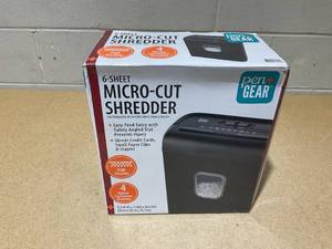 lot 251 image: PenGear 6-Sheet Micro-cut PaperCredit Card Shredder with 3.4 Gallon Bin, Black,Home and Office use