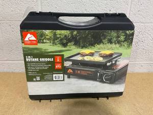 lot 356 image: Ozark Trail 2 in 1 Butane Griddle, Black Color, 7650 BTU