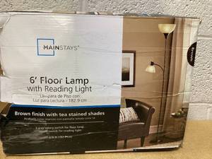 lot 446 image: Mainstays 72 Black Combo Floor Lamp With Reading Lamp
