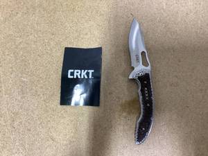 lot 448 image: CRKT Fossil 5470 Box Folding Pocket Knife with 3.96 Satin Blade