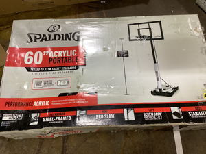 lot 42 image: Spalding 60-Inch Portable Basketball Hoop with Acrylic Backboard