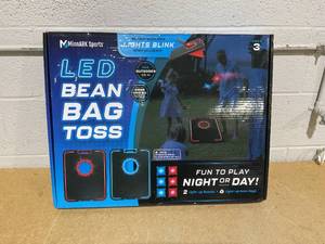 lot 106 image: LED Cornhole Board Set - Light Up Bean Bag Toss with 6 Bags, by MinnARK