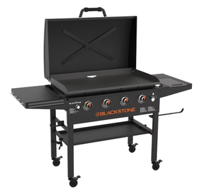 Blackstone Original 4-Burner 36" Propane Omnivore Outdoor Griddle with Hood and Folding Side Shelves