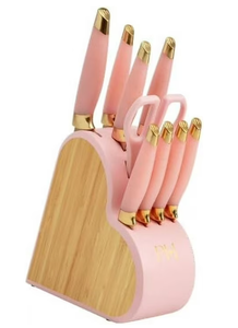 lot 102 image: 10PCS Heart-Shaped Stainless Steel Knife Block Set