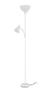 lot 141 image: Mainstays 72 White Combo Floor Lamp with Reading Lamp