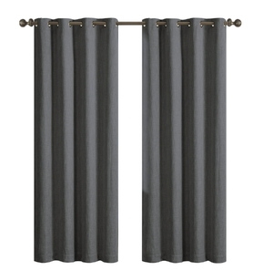 lot 149 image: LOT OF 2 Better Homes & Gardens Woven Textured Grommet Blackout Curtain Panel