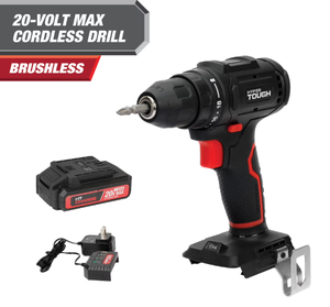 lot 278 image: Hyper Tough 20V Max Brushless Cordless Drill Driver with 1.5Ah Lithium-Ion Battery and Charger