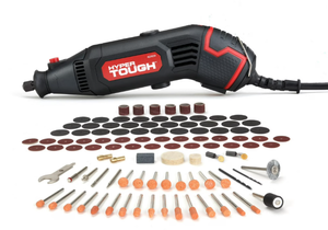 lot 284 image: Hyper Tough 1.5 Amp Corded Rotary Tool, Variable Speed with 105 Rotary Accessories & Storage Case