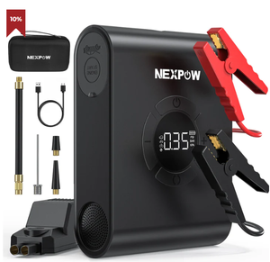 lot 80 image: Nexpow P200 car jump starter with Portable Car Jump Starter with Air Compressor 150PSI