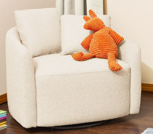 lot 89 image: Beautiful Drew Kids Accent Chair by Drew Barrymore, Cream Boucl Fabric