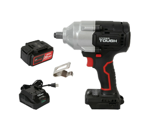 lot 203 image: Hyper Tough 20V Max Brushless 12-inch Mid-Torque Cordless Impact Wrench with 4.0Ah Lithium-Ion Battery and Charger