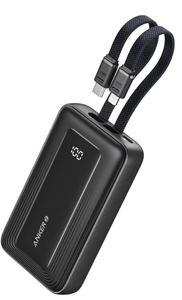 lot 305 image: Zolo Power Bank, 10,000mAh 30W Max Fast Portable Charger with Built-in USB-C and MFi Certified Lightning Cables, USB-C&A, Battery Pack for iPhone 1615 Series, MacBook, Galaxy (Black)