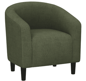 lot 312 image: Yaheetech Upholstered Corduroy Accent Chair for Living Room, Dark Green