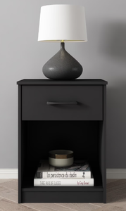 lot 314 image: Mainstays Ardent Nightstand with 1 Drawer, Black