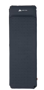 lot 328 image: Ozark Trail Self-Inflating Camp Pad with Pillow - Grey, Adult, 78 L x 25 W x 2 H
