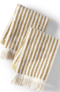 lot 422 image: Lands End Cotton Yarn-dyed Stripe 2-Piece Washcloth Set