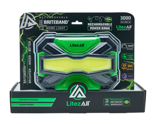 lot 447 image: LitezAll Rechargeable 3000 Lumen LED Briteband Wide Beam Work Light