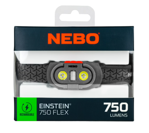 lot 452 image: NEBO Einstein 750 Lumen LED Gray Flex Headlamp