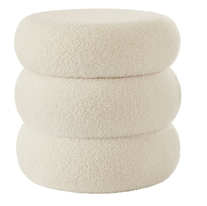 lot 466 image: Mainstays Boucle Cloud Storage Ottoman, Cream