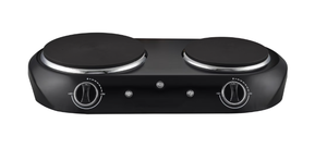 lot 469 image: Mainstays Double Burner, 1800 W, Black Electric Cooktop