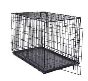 lot 324 image: Max And Marlow 36 Single Door Folding Dog Crate With Divider