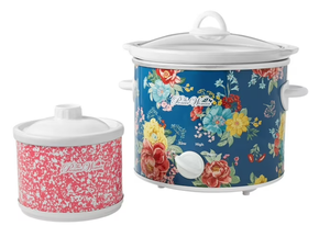 lot 365 image: 2PCS The Pioneer Woman 4-Quart & 0.65-Quart Slow Cookers Set