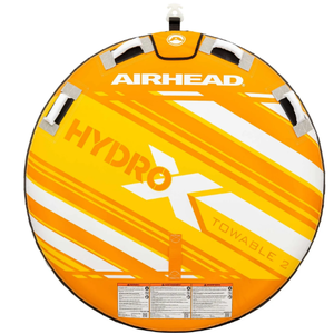 lot 382 image: Airhead Hydro-X 2 Person Towable Tube for Boating, Orange, 58 Deflated Size, Max Capacity 340 lbs