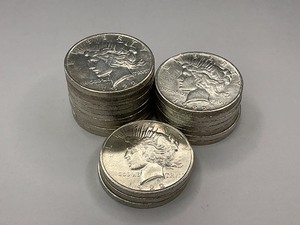 20x Solid Date Tube of 1922-D Silver Peace Dollar