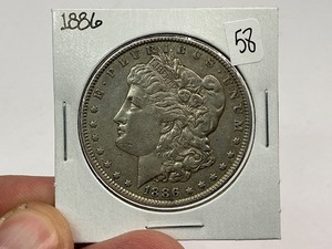 lot 58 image: 1886 Morgan Silver Dollar