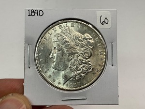 lot 60 image: 1890 Morgan Silver Dollar