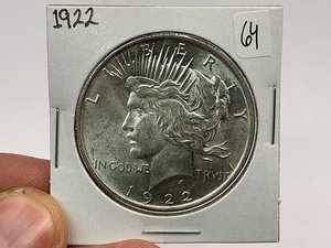 lot 64 image: 1922 Silver Peace Dollar