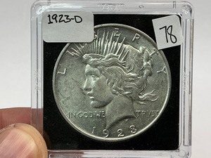 lot 78 image: 1923-D Silver Peace Dollar
