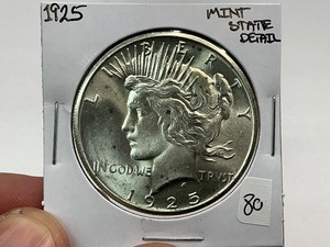 lot 80 image: 1925 Silver Peace Dollar