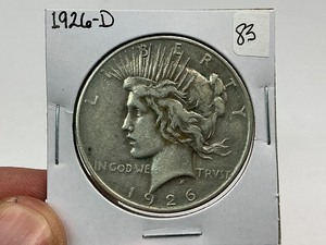 lot 83 image: 1926-D Silver Peace Dollar