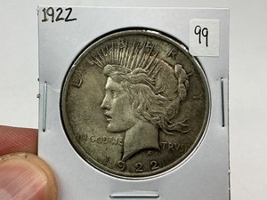 lot 99 image: 1922 Silver Peace Dollar