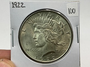 lot 100 image: 1922 Silver Peace Dollar
