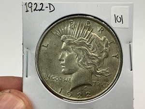 lot 101 image: 1922-D Silver Peace Dollar