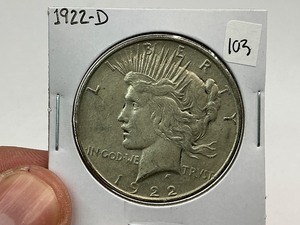 lot 103 image: 1922-D Silver Peace Dollar